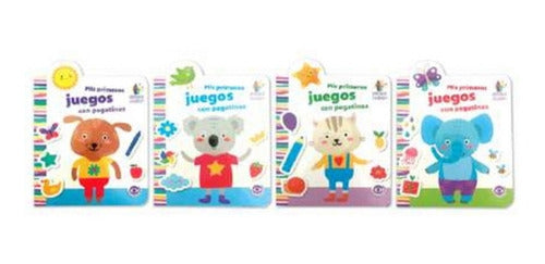 Set 4 Libros. Mis Primeros Juegos Con Pegatinas Entorno