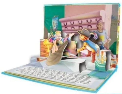 Set 4 Libros Pop Up.gato Con Botas,blancanieves,pinocho...