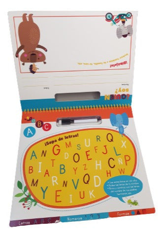 Set 2 Libros. Mi Primer Libro Borrable Letras,juegos,números