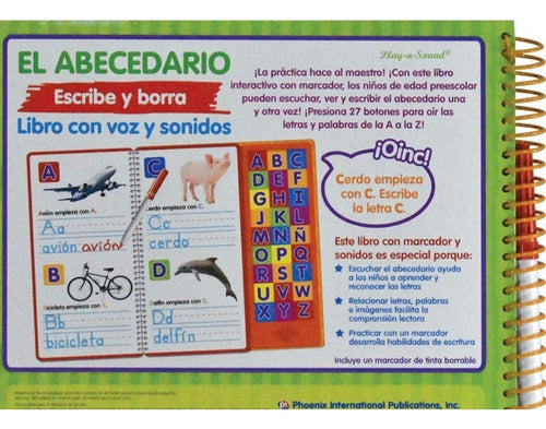 El Abecedario Libro Borrable De Actividades Con Sonido