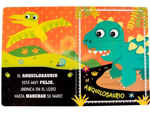 Colección 4 Libros Rompecabezas Tiranosaurio, Triceratops...