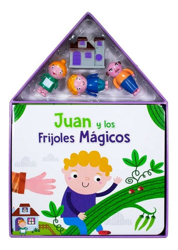 Libro Juan Y Los Frijoles Mágicos Con 4 Figuritas Pasta Dura