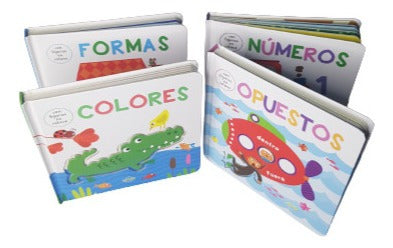 Set 4 Libros. Números,opuestos,colores Formas.texturarelieve