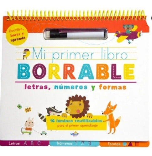 Set 2 Libros. Mi Primer Libro Borrable Letras,juegos,números