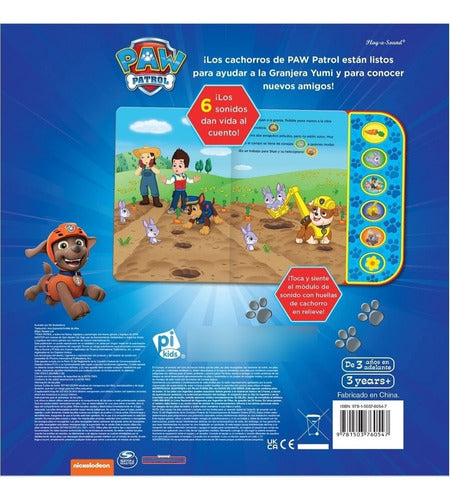 Libro 6 Sonidos Nick Jr. Paw Patrol Los Cachorros Granja