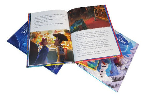 Set 5 Cuentos Pasta Holográfica Frozen, Sirenita,rey León...