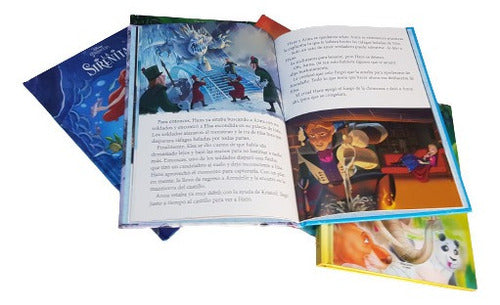 Set 5 Cuentos Pasta Holográfica Frozen, Sirenita,rey León...