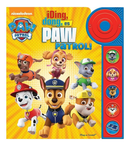 Libro Sonidos Paw Patrol Ding Dong Nickelodeon Pasta Dura