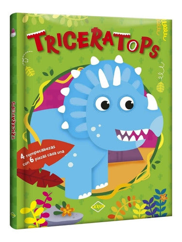 Colección 4 Libros Rompecabezas Tiranosaurio, Triceratops...