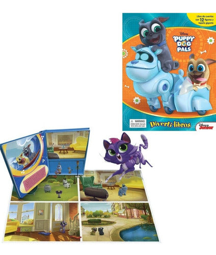 Divertilibros Disney Jr Puppy Dogs Pals 12 Figuras Y Tapete