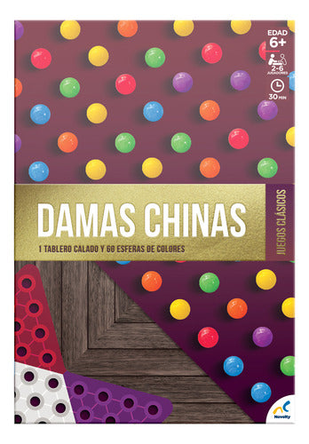 Juego Damas Chinas Clásico Con Tablero Y 60 Esferas De Colores - Para 2 A 6 Jugadores