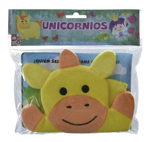 Libro Manopla Unicornios Con Guante Para Baño
