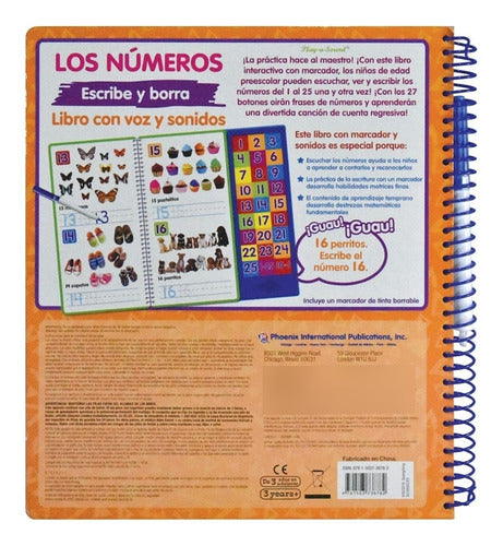 Libro Con Voz Y Sonidos. Los Números Escribe Y Borra