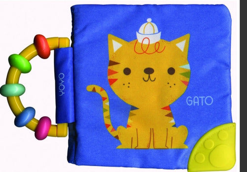 Set 3 Libros De Tela Suave Con Sonaja Perro, Gato Y Vaca