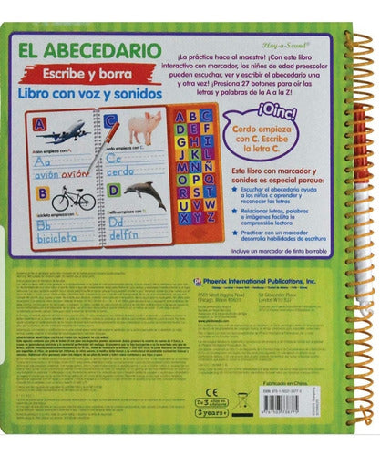 El Abecedario Libro Borrable De Actividades Con Sonido