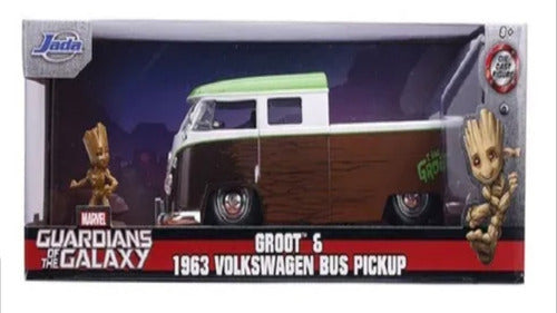 Jada Diecast 1:24 Groot 6 1963 Vw Bus Pickup Con Figura
