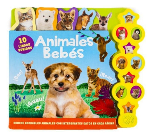 Libro Pasta Dura Animales Bebés 10 Lindos Sonidos