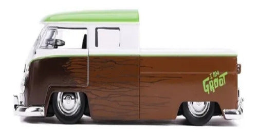 Jada Diecast 1:24 Groot 6 1963 Vw Bus Pickup Con Figura