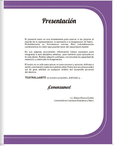 Teatralizarte 2do Grado Secundaria. Diana Olvera. Preludio