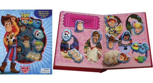Libro Con 10 Figuras Contacto A La Diversión Toy Story 4