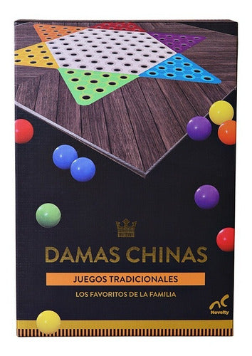 Juego Damas Chinas Clásico Con Tablero Y 60 Esferas De Colores - Para 2 A 6 Jugadores