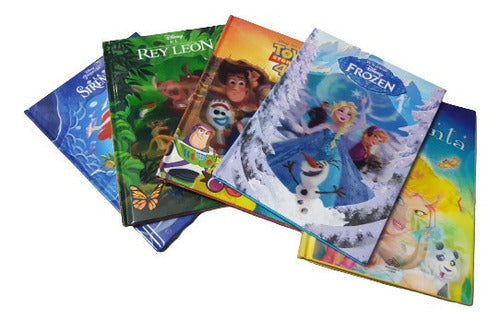 Set 5 Cuentos Pasta Holográfica Frozen, Sirenita,rey León...