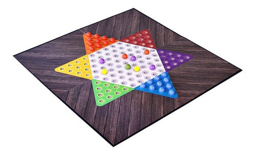 Juego Damas Chinas Clásico Con Tablero Y 60 Esferas De Colores - Para 2 A 6 Jugadores