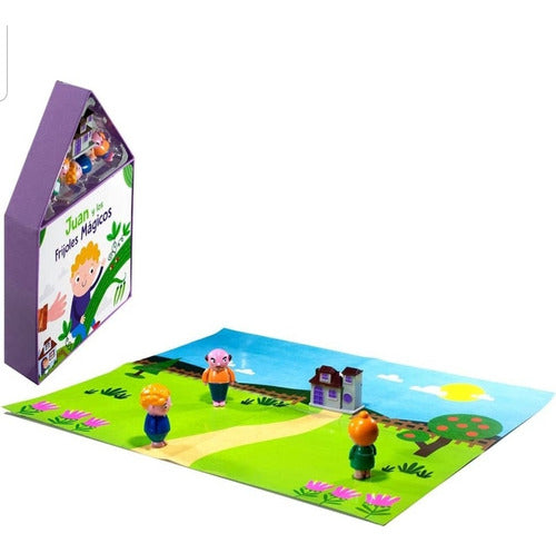 Libro Juan Y Los Frijoles Mágicos Con 4 Figuritas Pasta Dura