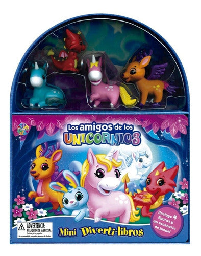 Mini Divertilibros: Los Amigos De Los Unicornios + 4 Figuras