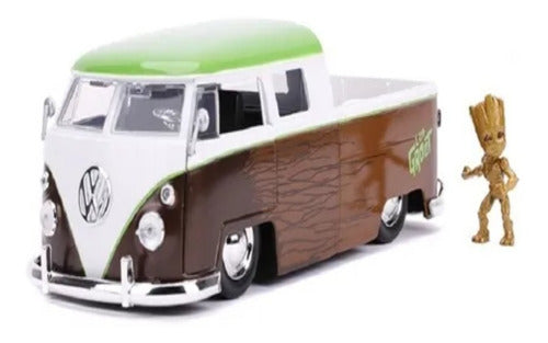 Jada Diecast 1:24 Groot 6 1963 Vw Bus Pickup Con Figura