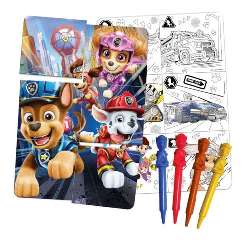 Educando: Tablero Doble Vista Con Crayones Paw Patrol Movie