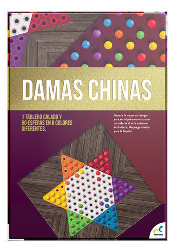 Juego Damas Chinas Clásico Con Tablero Y 60 Esferas De Colores - Para 2 A 6 Jugadores