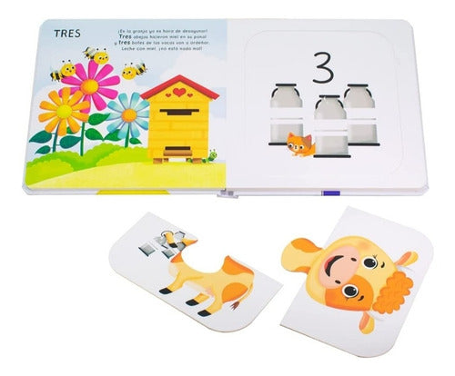 Set 4 Libros C/rompecabezas Mezclados Animales De La Granja