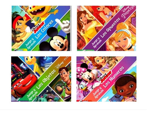 Colección 4 Libros De Actividades Disney Opuestos,números...