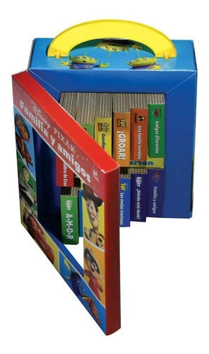Biblioteca De 12 Libros Cartón Disney Pixar Familia Y Amigos