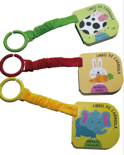 Set 3 Libros De Carriola. Animales Salvajes, Bebés, Granja