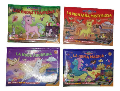 Set 4 Libros Mundo Encantado Unicornios 3d Pop Up Dreamsart