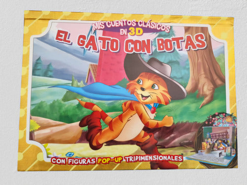 Set 4 Libros Pop Up.gato Con Botas,blancanieves,pinocho...
