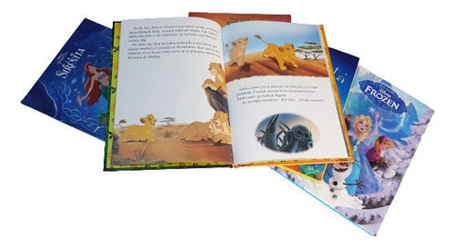Set 5 Cuentos Pasta Holográfica Frozen, Sirenita,rey León...